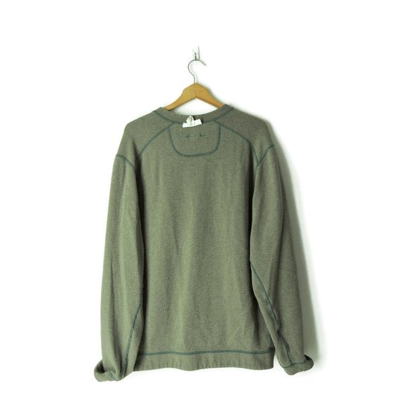 Tommy Bahama Reversible Pullover long sleeve knit top men's XL green gray logo - Picture 8 of 11